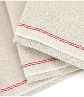 Baker's Couche Proofing Cloth 25.5 Inch x 35 Inch, 100% Pure French Flax Linen with Red Stripe