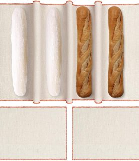 Mellbree Bakers Couche for Bread Dough, 100% Natural Flax Linen 35.5''x25.5''Heavy Duty Proofing Cloth for Bread Baking Extra Large Couche for Rolling Dough, 2Pack