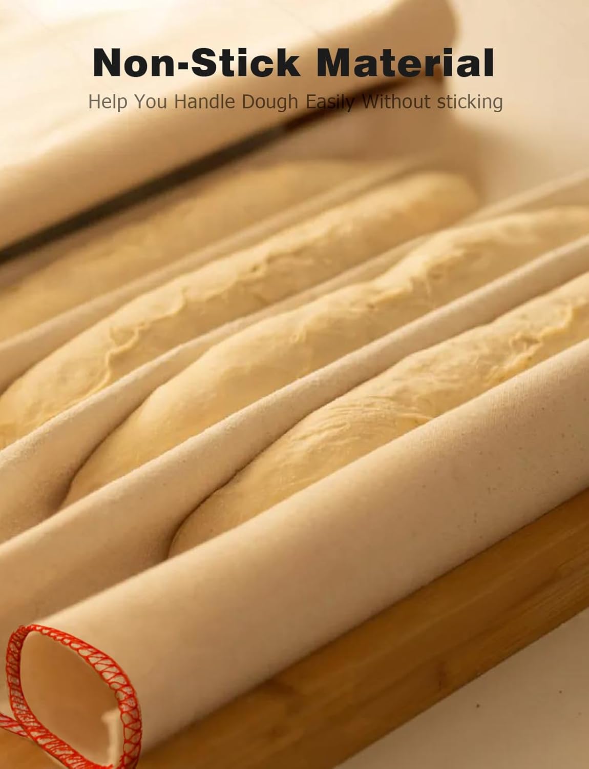 Mellbree Bakers Couche for Bread Dough, 100% Natural Flax Linen 35.5''x25.5''Heavy Duty Proofing Cloth for Bread Baking Extra Large Couche for Rolling Dough, 2Pack - Image 5