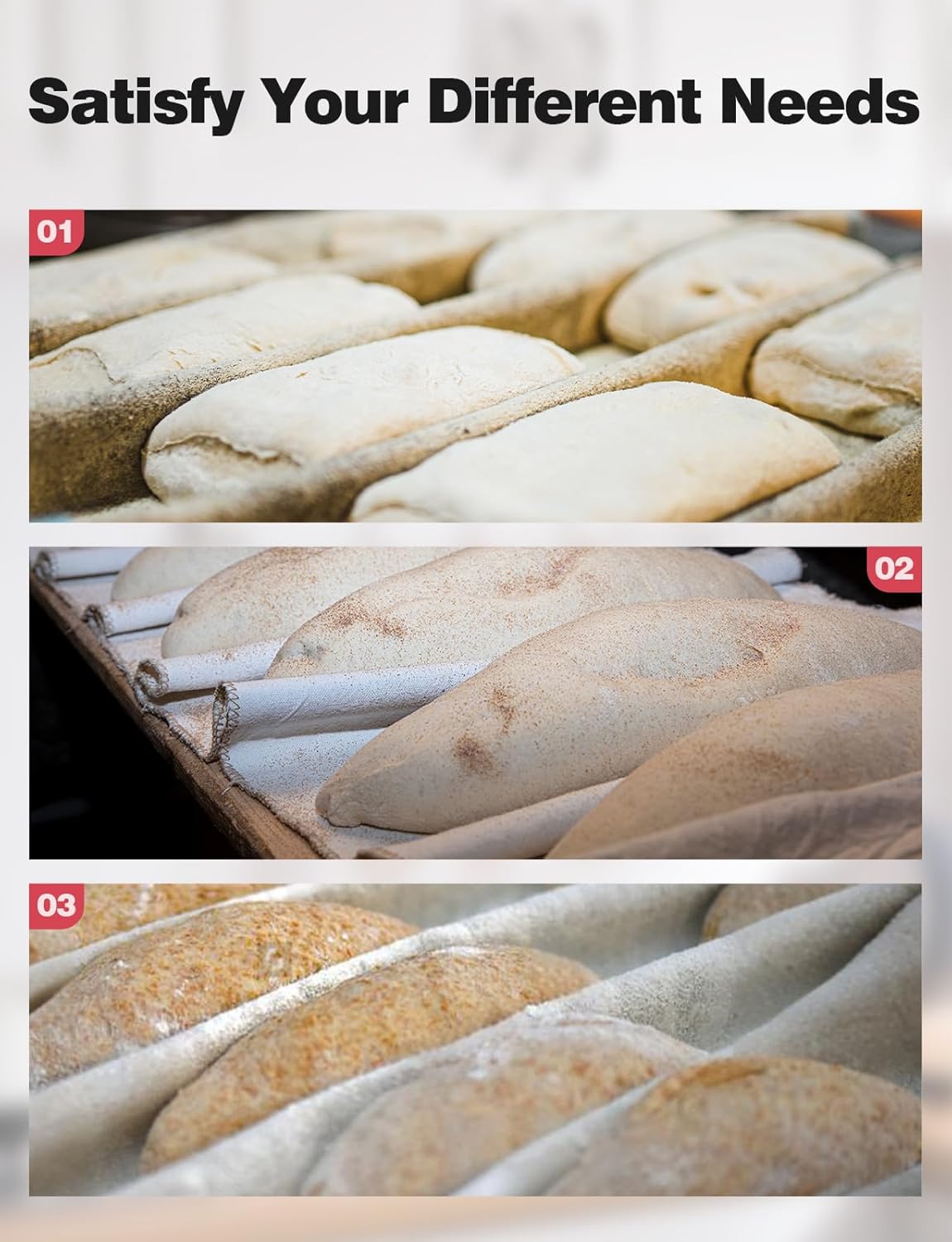 Mellbree Bakers Couche for Bread Dough, 100% Natural Flax Linen 35.5''x25.5''Heavy Duty Proofing Cloth for Bread Baking Extra Large Couche for Rolling Dough, 2Pack - Image 6